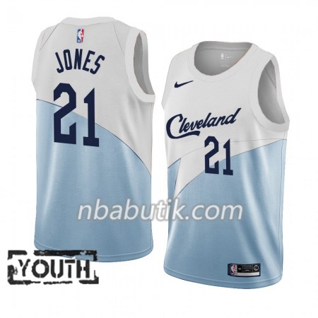 NBA Børn Trøje Cleveland Cavaliers Jalen Jones 21 2018-19 Nike Blå Hvid Swingman NBA Børn Trøje Cleveland Cavaliers Jalen Jones 21 2018-19 Nike Blå Hvid Swingman